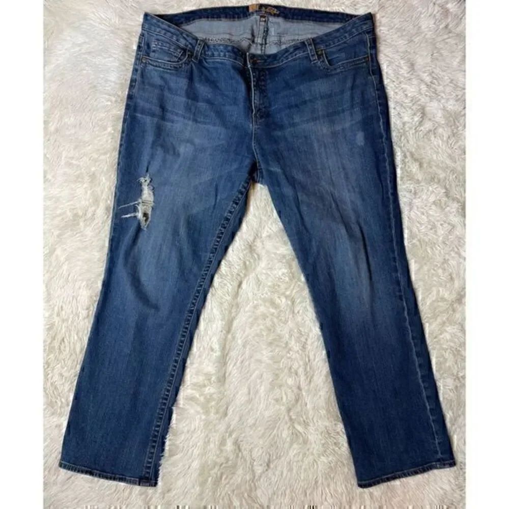 KUT From the Kloth Distressed Straight Leg Jeans Size 22W